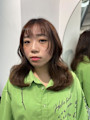 顔周りレイヤーくびれ韓国ミディアム/ヨシンモリ/シースルー