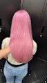 ピンクカラー　ルーツカラー　ブリーチデザインカラー　ウルフ