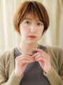 透明感オレンジベージュ12トーン小顔丸みショート20代30代