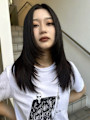 フェイスレイヤー 黒髪 ダークカラー ロングレイヤー アッシ