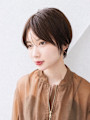 前下がりショートヘアシースルーバング