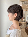 大人かわいい丸みのあるショートボブ　元重