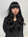 艶感ブラックのワイドバングロング