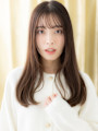 美髪グレージュブラウン顔周りカットレイヤーロング30代40代