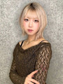ハイトーン ブリーチ ブロンドベージュ ウルフカット ボブ