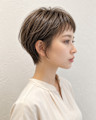 藤枝/大人ショート/丸みショート/ベージュブラウン