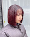 ボブ×切りっぱなしボブ×暖色カラー×前髪あり×横浜×20代