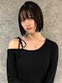 切りっぱなしボブ 黒髪 顔周りカット 前髪カット 髪質改善