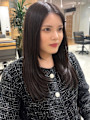 アッシュブラック 艶ストレート ロングレイヤー 髪質改善