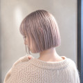 透明感ラベンダーグレージュボブ