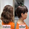 ◇大人40代50代60代ショートボブ丸みショート白髪ぼかし