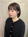 大人ボブ/小顔暗髪スタイル/レイヤーボブ