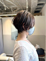 ◇大人可愛い40代50代60代ショートボブショート白髪ぼかし