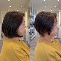 頭の形を綺麗に見せる丸みショート