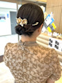 結婚式 シニヨン お団子ヘア 20代 30代 ヘアセット 