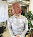 コーラルピンク×アプリコットオレンジ×ショートボブ