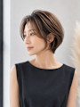 大人かわいい透け感ロング/30代40代50代藤枝ショールボブ