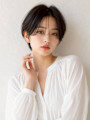 顔周りカット 20代 ショートボブ 顔周りレイヤー 髪質改善