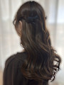 ハーフアップ ゆる巻き ロング イベント 推し活 ヘアセット