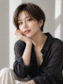 池袋 ハンサムショート 大人ショートヘア シースルーバング 