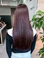 ロングピンクベージュ韓国ヘア顔周りレイヤー_ba585681