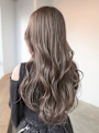 ミルクティー韓国ヘアロング顔周りレイヤー_ba581511