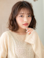 フレンチバング外ハネゆるふわプードルボブパーマ20代30代