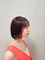 大人女性に人気のツヤボブ×暖色カラー