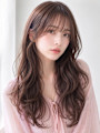 巻き髪ヘア ココアブラウン ロングレイヤー 韓国ヘア