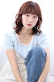 20代30代40代 ボブパーマ 顔周りレイヤーミルクブラウン
