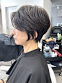 白髪ぼかしを活かしたショートボブ！