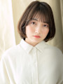 オリーブベージュAラインひし形ハンサムショートボブ30代40