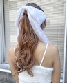 ハイトーンハーフアップ　ふんわり可愛いヘアセット