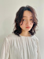 名古屋栄美容室　ゆるふわミディアム×ココアブラウン