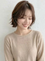 大人かわいい抜け感くびれボブシャギーショート　ミルクベージュ