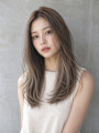 大人可愛い夏色ミルクブラウンのナチュラルロングレイヤー