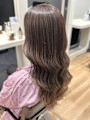 ハイライト ナチュラルブラウン レイヤーカット 透明感カラー