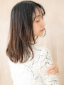 シースルーバングウェットヘアミディアムレイヤー30代40代