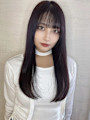 黒髪 前髪カット ロングレイヤー ストレート 髪質改善 艶髪