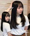 《丹伊田彩音》ネイビーグレー／ツヤ髪／暗髪／韓国風