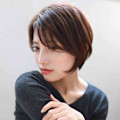 流しバングレイヤーショートボブ
