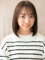 シースルーバンググレージュブラウン前下がりボブ20代30代