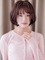 黒髪ダークアッシュ大人ショートヘア立体感丸みボブ20代30代