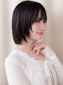 顔周りハッシュカット大人かわいい黒髪レイヤーボブ20代30代