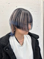 名古屋美容室ブルーブラック×ブロンドベージュ/ショートウルフ