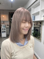 ピンクベージュ/ハイトーンベージュ/顔周りレイヤー