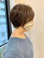 大人可愛い40代50代60代くびれショートボブ白髪ぼかし大鷲