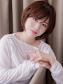 斜めバング大人美人小顔ウルフショートレイヤーボブ20代30代