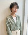 ショート＿韓国調布レイヤーカット顔周りハッシュカット前髪