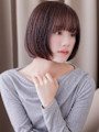 小顔シャギーカット大人ショートヘア黒髪ミニボブ20代30代